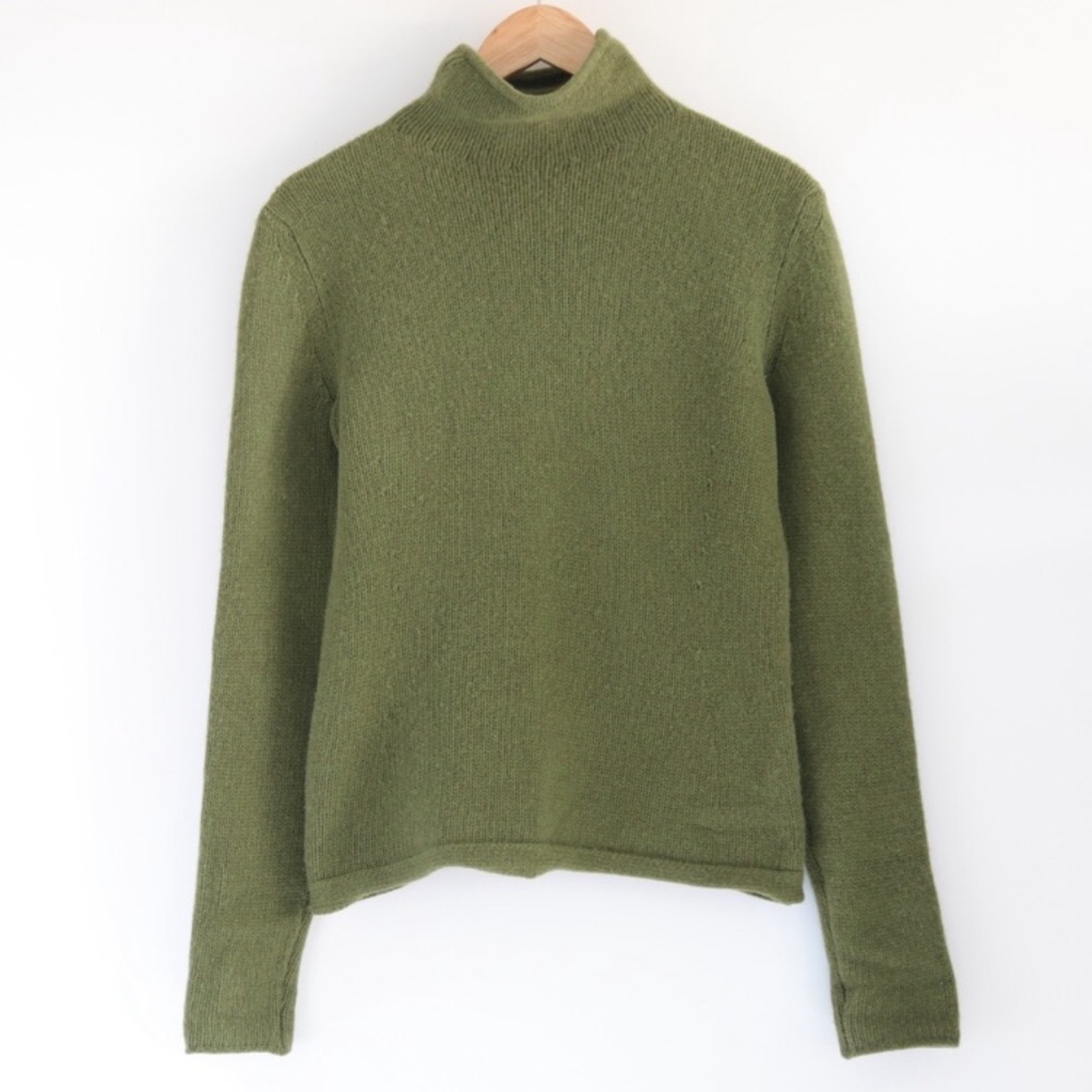 MaxMara Olive Green Turtleneck Sweater